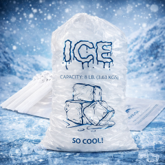10 LB Extra Thick Drawstring Ice Bags | Rugged Puncture-Resistant Bags for Camping & Fishing,Anhui Province Tianle Plastic Co.,Ltd ,12x20 Inch 10 LB Drawstring Plastic Ice Bags | Durable & Leak-Proof