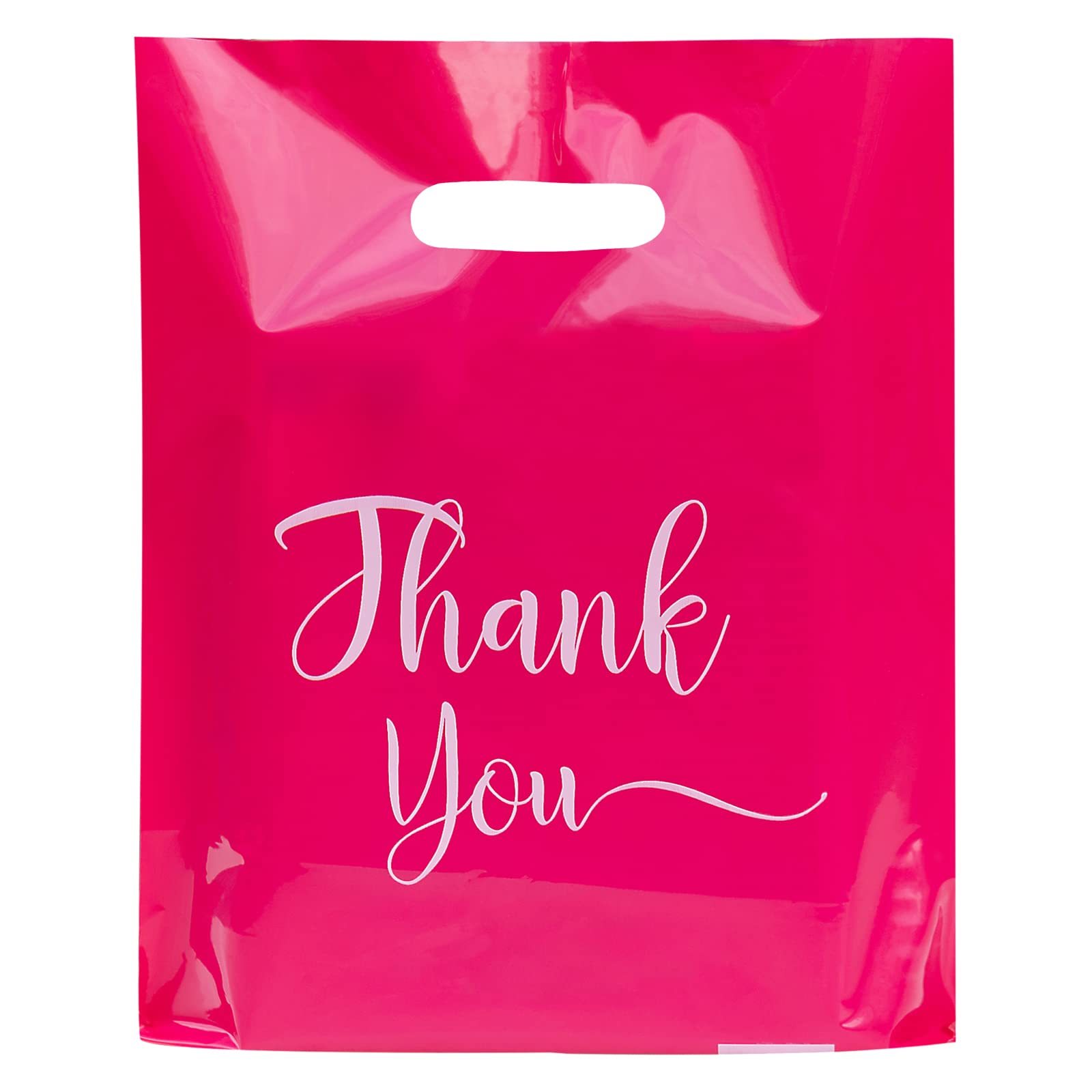 12x15" Large Merchandise Bags "Thank You" Print Shopping Bags - Plastic Boutique Bags for Trade Shows & Events,Anhui Province Tianle Plastic Co.,Ltd ,12x15 Inch Medium Die-Cut Handle Bags - Professional Retail Packaging