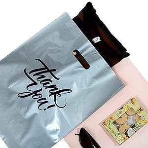 15x18" Large Plastic Shopping Bags - Heavy Duty Bags for Clothing & Shoes,Anhui Province Tianle Plastic Co.,Ltd ,15x18 Inch Large Plastic Boutique Bags - Die-Cut Handle Shopping Bags