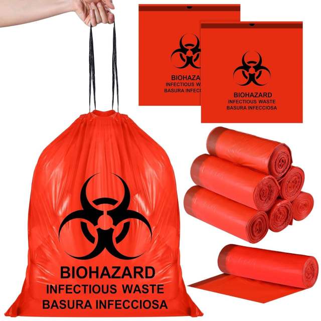 24" x 32" Medical Waste Bags - 12-16 Gallon Red Biohazard Liners for Clinics,Anhui Province Tianle Plastic Co.,Ltd ,24x32 Biohazard Bags for Dental & Veterinary Clinics | Leak-Proof