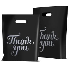 12x15" Large Merchandise Bags "Thank You" Print Shopping Bags - Plastic Boutique Bags for Trade Shows & Events,Anhui Province Tianle Plastic Co.,Ltd ,12x15 Inch Medium Die-Cut Handle Bags - Professional Retail Packaging