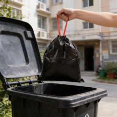30" x 33" Black Drawstring Garbage Bags - Extra Thick Industrial Strength 30 Gallon,Anhui Province Tianle Plastic Co.,Ltd ,30" x 33" 30 Gallon Large Capacity Drawstring Trash Bags for Outdoor & Garage