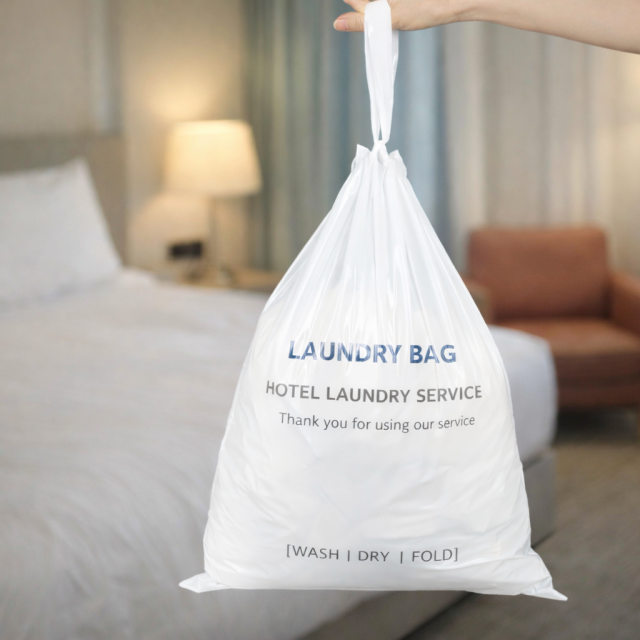 15" x 18" Reinforced Plastic Drawstring Laundry Bag - Tear-Resistant & Reusable,Anhui Province Tianle Plastic Co.,Ltd ,Durable 15x18 Inch Drawstring Laundry Bags | Reusable & Multi-Purpose