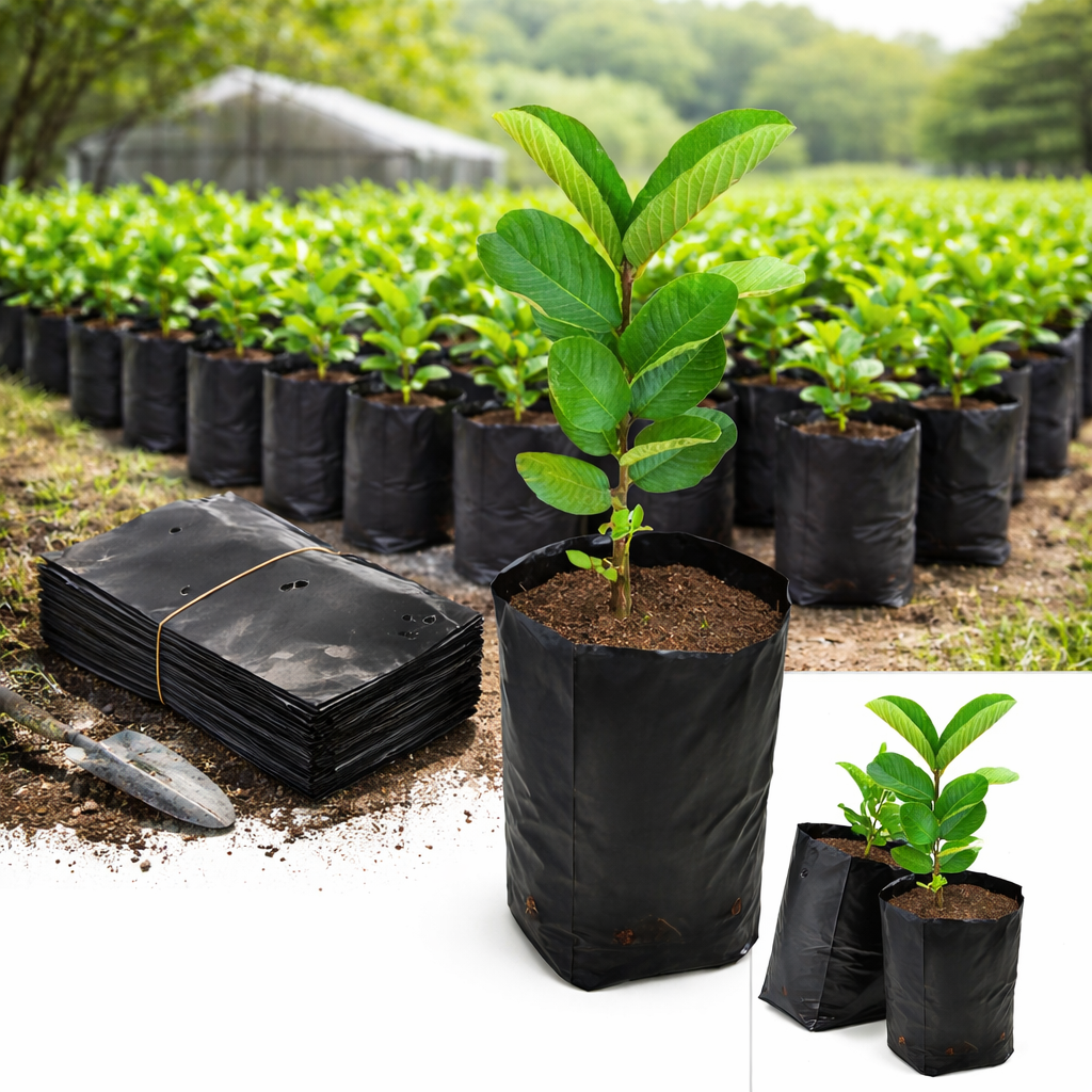 5x8 Inch Herb Grow Bags - Portable Plastic Planter Pots for Strawberry & Mint,Anhui Province Tianle Plastic Co.,Ltd ,5x8 Inch Plastic Nursery Grow Bags - 2 Litre Equivalent Herb Planters