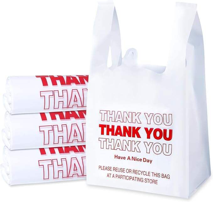 6"x3"x12" Small Plastic Shopping Bags Bulk - Pharmacy & Jewelry Bags,Anhui Province Tianle Plastic Co.,Ltd ,6x3x12 Small Thank You T-Shirt Bags | Mini Plastic Pharmacy Bags
