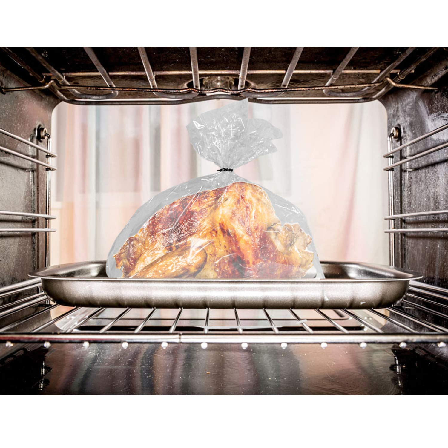 14" x 20" Medium Oven Bags for Whole Chicken and Roasts - Clear Food-Grade Leak-Proof Baking Bags,Anhui Province Tianle Plastic Co.,Ltd ,14x20 Inch Medium PA Oven Bags for Whole Chicken | Heat-Resistant Leak-Proof Roasting & Baking Pouches