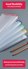 B5 Mesh Zipper Pouches for Tablet and Notebook Protection - Transparent PVC Cosmetic Bags for Travel,Anhui Province Tianle Plastic Co.,Ltd ,B5 Mesh Zipper Pouches for iPad & Notebooks | Clear PVC Cosmetic Bags & Travel Toiletry Organizers