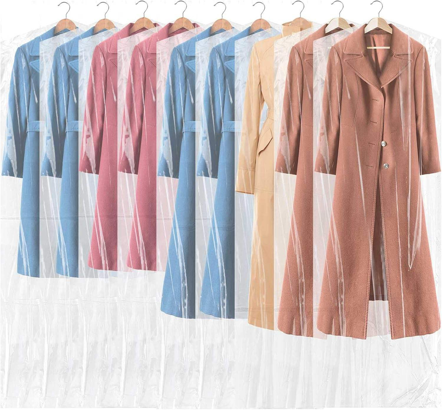 Extra Long 24x60" Clear Plastic Garment Bags - Hanging Gown & Maxi Dress Bags for Closet Storage,Anhui Province Tianle Plastic Co.,Ltd ,Extra Long Garment Bags 24x60" | Clear Gown & Dress Covers