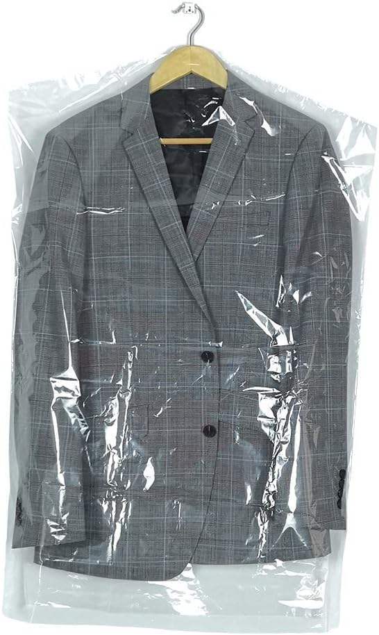 Clear Plastic Garment Bags 20x40" for Hanging Clothes - Heavy Duty LDPE Suit Bags for Closet Storage,Anhui Province Tianle Plastic Co.,Ltd ,Clear Plastic Suit Bags 20x40 | Heavy Duty Garment Covers