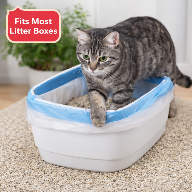 Extra Thick Cat Litter Box Bags with Drawstring - Tear-Proof Heavy Duty Waste Bags for Automatic Litter Box, Leakproof Odor-Control Pet Waste Drawer Liners,Anhui Province Tianle Plastic Co.,Ltd ,Heavy Duty Drawstring Litter Box Liners | Leakproof & Thick