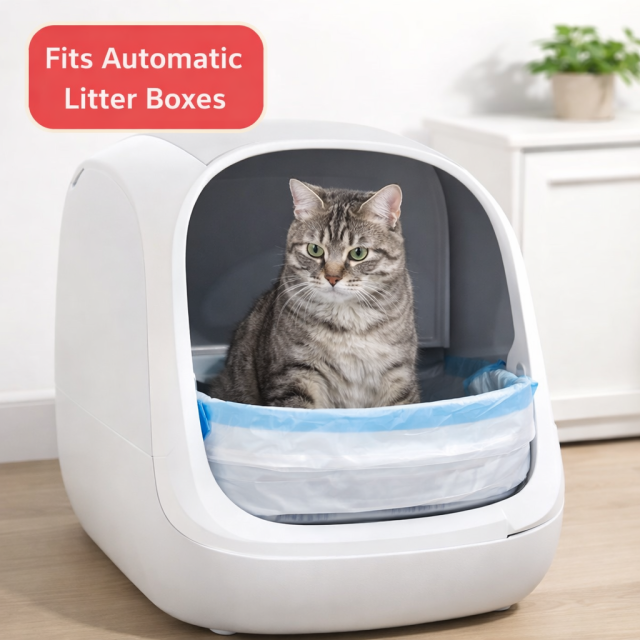 Bulk Cat Litter Box Liners on Roll - Drawstring Waste Bags Refills Compatible with Automatic Smart Litter Boxes, Economical Pet Supply Accessories for Multi-Cat,Anhui Province Tianle Plastic Co.,Ltd ,Bulk Drawstring Litter Box Liners Roll | Smart Refills