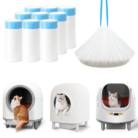 Bulk Cat Litter Box Liners on Roll - Drawstring Waste Bags Refills Compatible with Automatic Smart Litter Boxes, Economical Pet Supply Accessories for Multi-Cat,Anhui Province Tianle Plastic Co.,Ltd ,Bulk Drawstring Litter Box Liners Roll | Smart Refills