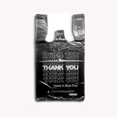 Premium Black "Thank You" Shopping Bags - High-Opacity Plastic Retail Bags with Bright Blue Print for Boutique and Gift Shops,Anhui Province Tianle Plastic Co.,Ltd ,Premium Black Thank You Bags | Blue Print Plastic Retail Bags