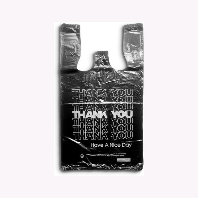 Premium Black "Thank You" Shopping Bags - High-Opacity Plastic Retail Bags with Bright Blue Print for Boutique and Gift Shops,Anhui Province Tianle Plastic Co.,Ltd ,Premium Black Thank You Bags | Blue Print Plastic Retail Bags