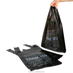 Black "Thank You" T-Shirt Bags - Standard 1/6 Barrel Plastic Shopping Bags for Retail and Grocery Stores,Anhui Province Tianle Plastic Co.,Ltd ,Black Thank You T-Shirt Bags | Standard 1/6 Barrel Plastic Shopping Bags