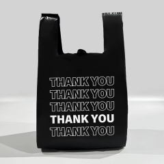 Heavy-Duty Black Plastic Shopping Bags - Puncture-Resistant "Thank You" Carryout Bags for Restaurants and Takeout,Anhui Province Tianle Plastic Co.,Ltd ,Heavy-Duty Black Plastic Bags | Thank You Takeout Bags