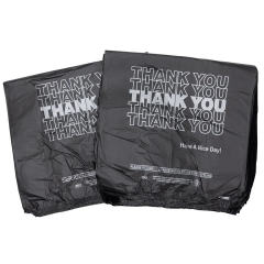Heavy-Duty Black Plastic Shopping Bags - Puncture-Resistant "Thank You" Carryout Bags for Restaurants and Takeout,Anhui Province Tianle Plastic Co.,Ltd ,Heavy-Duty Black Plastic Bags | Thank You Takeout Bags