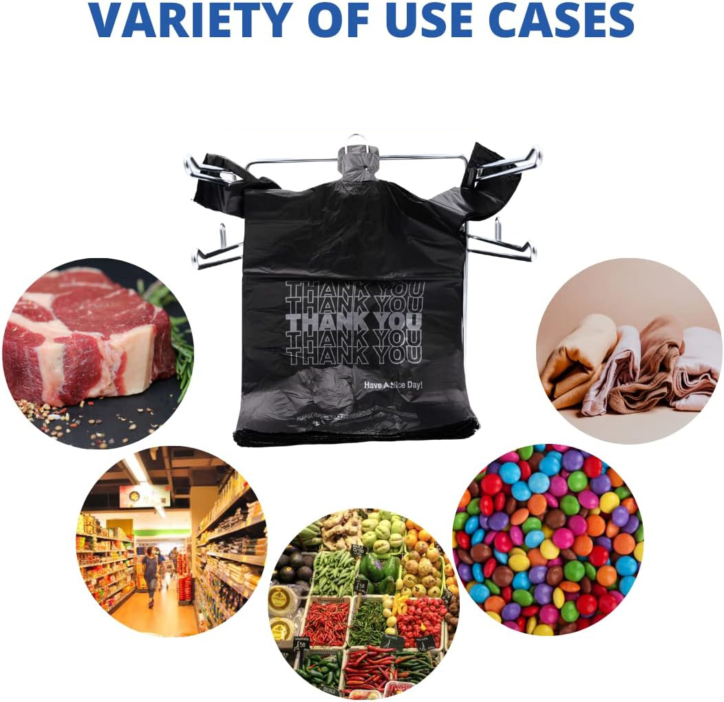 Small Black T-Shirt Bags with Handles - Compact "Thank You" Plastic Bags for Convenience Stores, Pharmacies, and Bakeries,Anhui Province Tianle Plastic Co.,Ltd ,Small Black T-Shirt Bags | Compact Plastic Thank You Bags