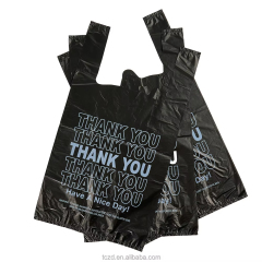 Bulk "Thank You" Plastic Grocery Bags - Wholesale Black T-Shirt Carryout Bags for Commercial Retail and Supermarkets,Anhui Province Tianle Plastic Co.,Ltd ,Bulk Thank You Bags Wholesale | Black Plastic Grocery Bags