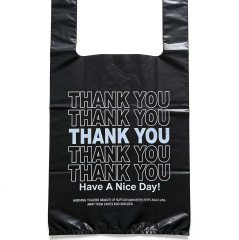 Bulk "Thank You" Plastic Grocery Bags - Wholesale Black T-Shirt Carryout Bags for Commercial Retail and Supermarkets,Anhui Province Tianle Plastic Co.,Ltd ,Bulk Thank You Bags Wholesale | Black Plastic Grocery Bags