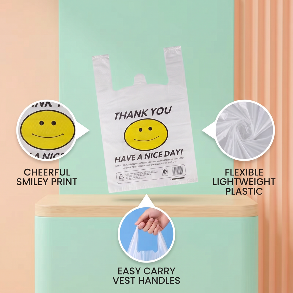 Standard 1/6 Bbl "Have A Nice Day" Grocery Bags,Anhui Province Tianle Plastic Co.,Ltd ,11.5"x6.5"x22" Have A Nice Day Grocery Shopping Bags