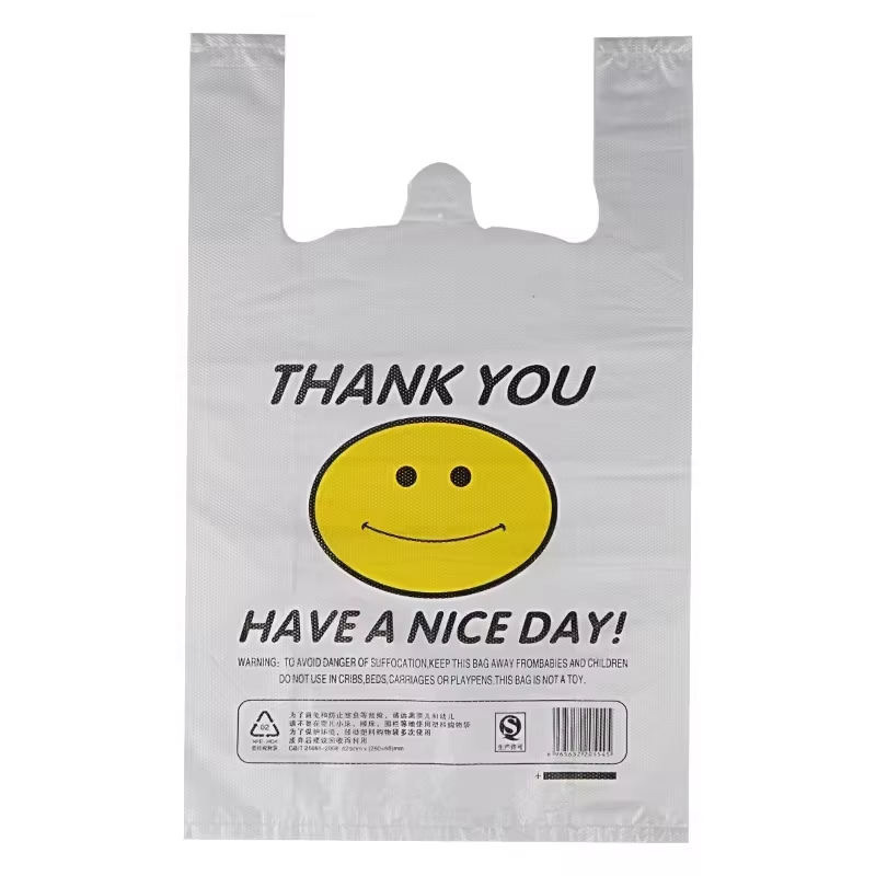 12"x7"x21" Thank You Takeout Bags with Friendly Greeting,Anhui Province Tianle Plastic Co.,Ltd ,12"x7"x21" Have a Nice Day Takeout Bags | Restaurant