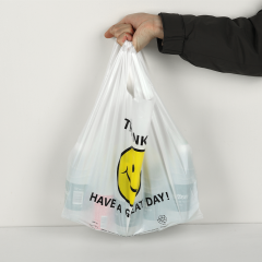 12"x7"x21" Thank You Takeout Bags with Friendly Greeting,Anhui Province Tianle Plastic Co.,Ltd ,12"x7"x21" Have a Nice Day Takeout Bags | Restaurant