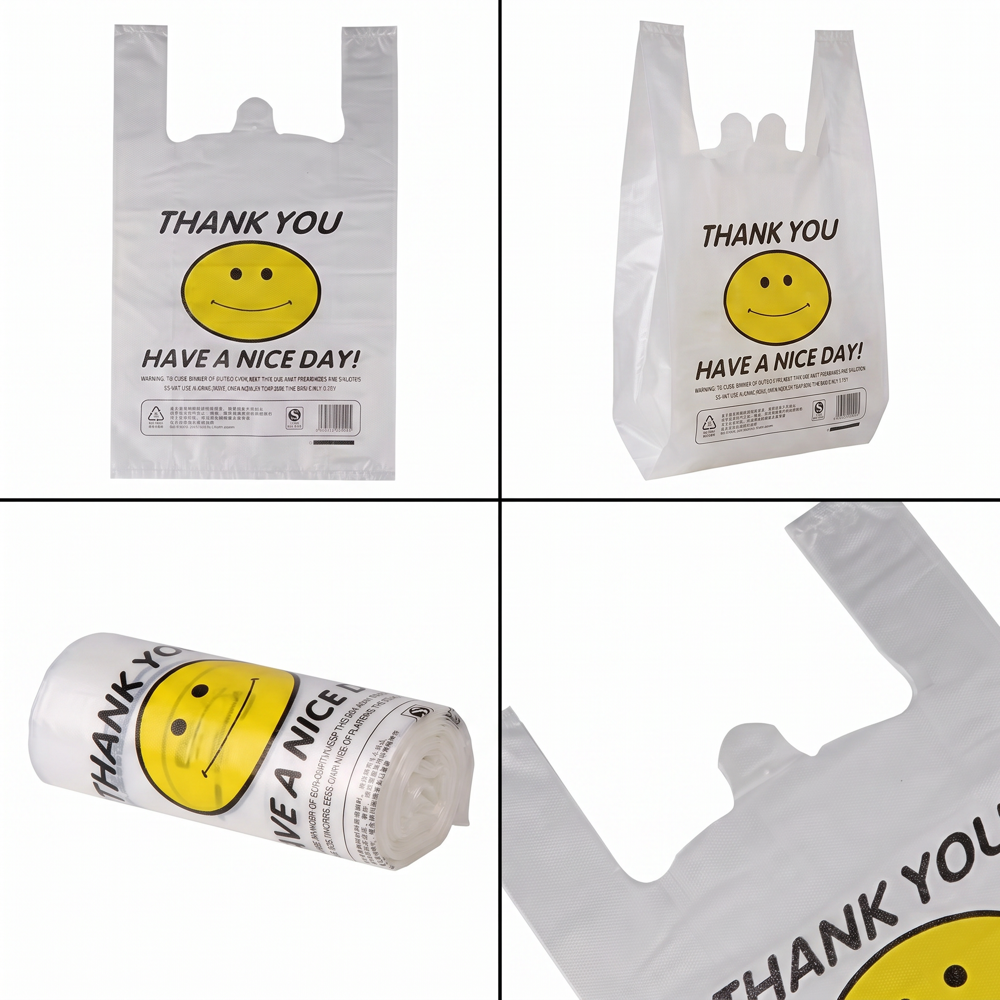 10"x5"x18" Cheerful Thank You Plastic Bags for Bakeries,Anhui Province Tianle Plastic Co.,Ltd ,10"x5"x18" Bakery Thank You Bags | Pastry & Donut Shops