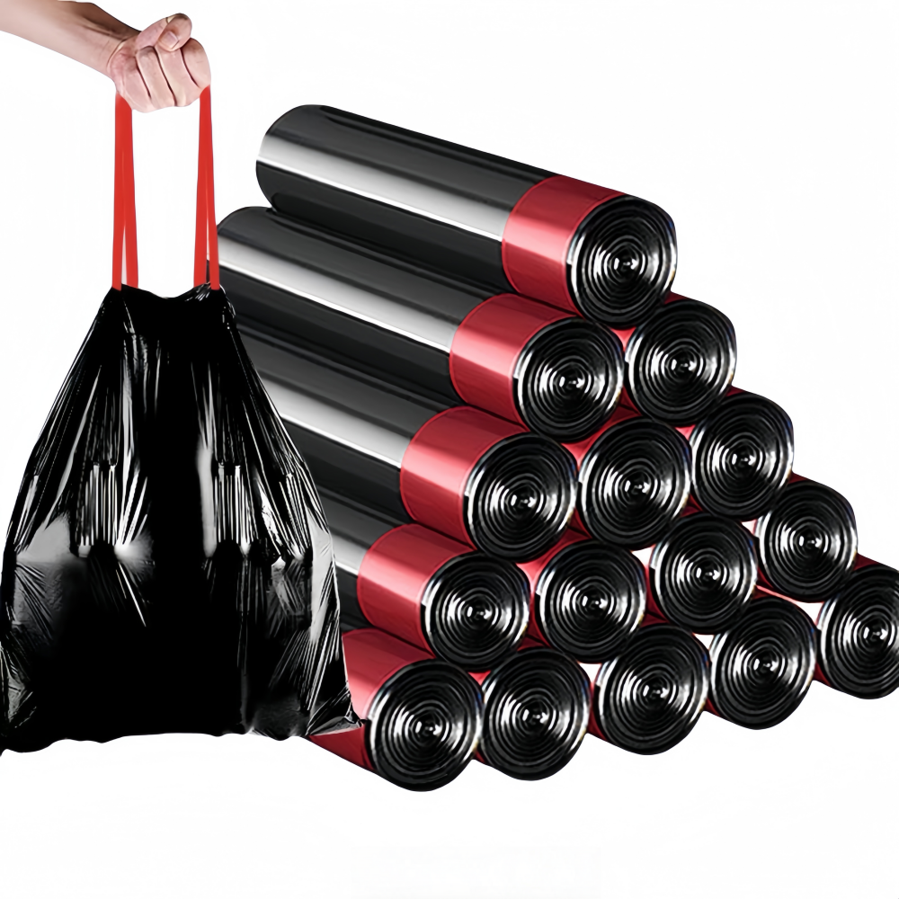 8 Gallon Small Black Drawstring Office Garbage Bags,Anhui Province Tianle Plastic Co.,Ltd ,8 Gallon Small Black Drawstring Office Trash Bags