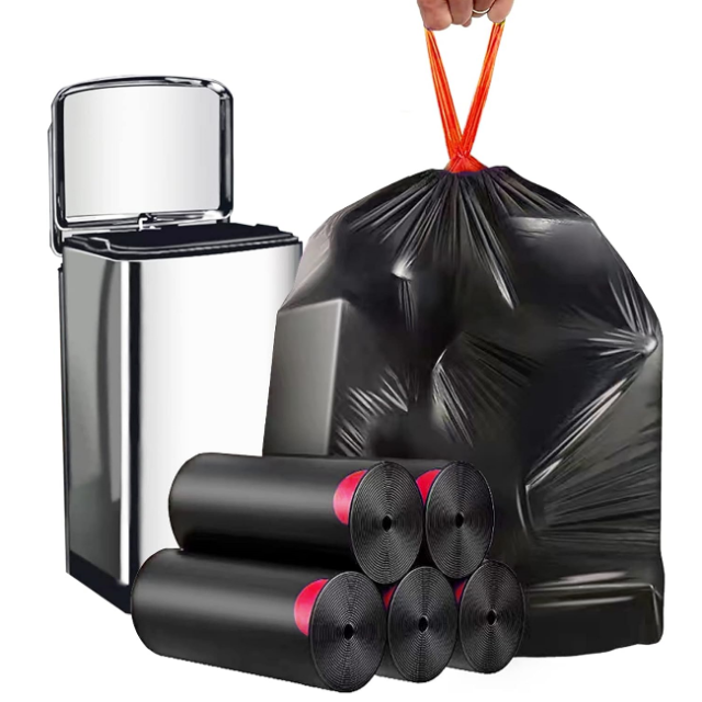 23 Gallon Black Drawstring Trash Bags for Slim Bins,Anhui Province Tianle Plastic Co.,Ltd ,23 Gallon Black Drawstring Trash Bags | Slim Bins