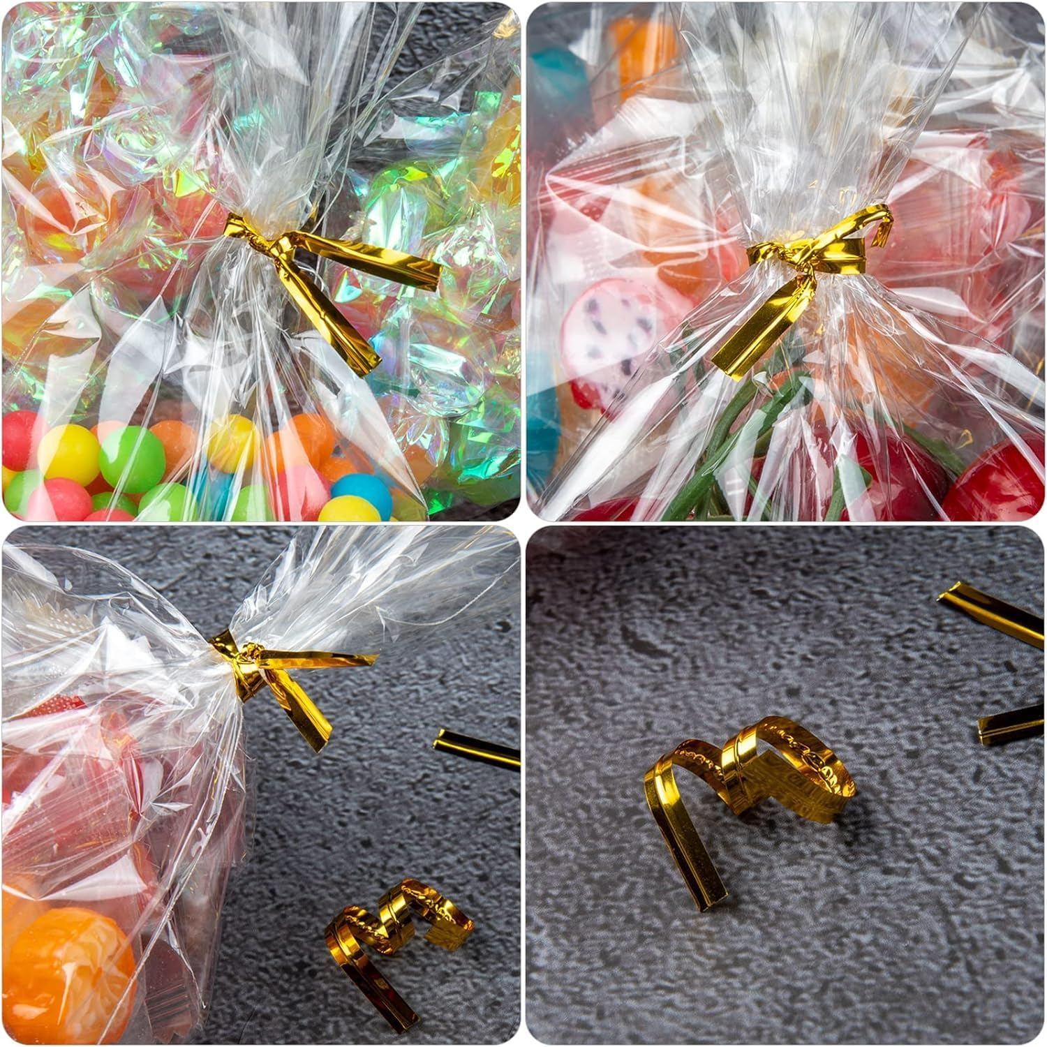 Clear Cellophane Candy Bags with Colorful Twist Ties for Sweets,Anhui Province Tianle Plastic Co.,Ltd ,Clear Cellophane Candy Bags with Twist Ties | Sweet Packaging