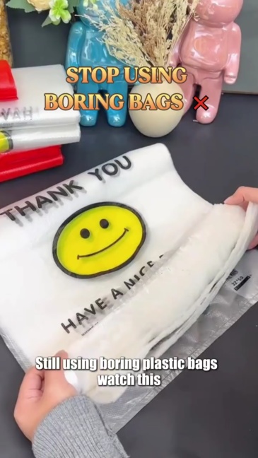 11"x6"x20" Have A Nice Day Produce Bags for Farmer's Markets,Anhui Province Tianle Plastic Co.,Ltd ,11"x6"x20" Produce Thank You Bags | Farmer's Market