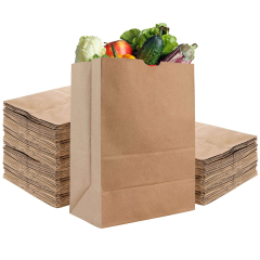 7.1"x4.4"x13.9" Sustainable Brown Kraft Grocery Bags for Bulk Food (12 lb),Anhui Province Tianle Plastic Co.,Ltd ,7.1"x4.4"x13.9" Brown Kraft Grocery Bags | 12 lb Bulk
