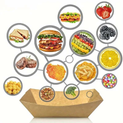 1 lb Compostable Kraft Serving Boats for Hot Dogs, Nachos & Tacos,Anhui Province Tianle Plastic Co.,Ltd ,1 lb Compostable Kraft Food Boats | Hot Dog & Taco Trays