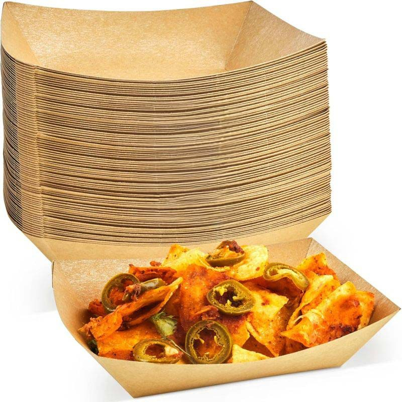 5 lb Extra Large Recyclable Kraft Food Boats for BBQ & Catering,Anhui Province Tianle Plastic Co.,Ltd ,5 lb Extra Large Kraft Food Boats | Recyclable BBQ Trays
