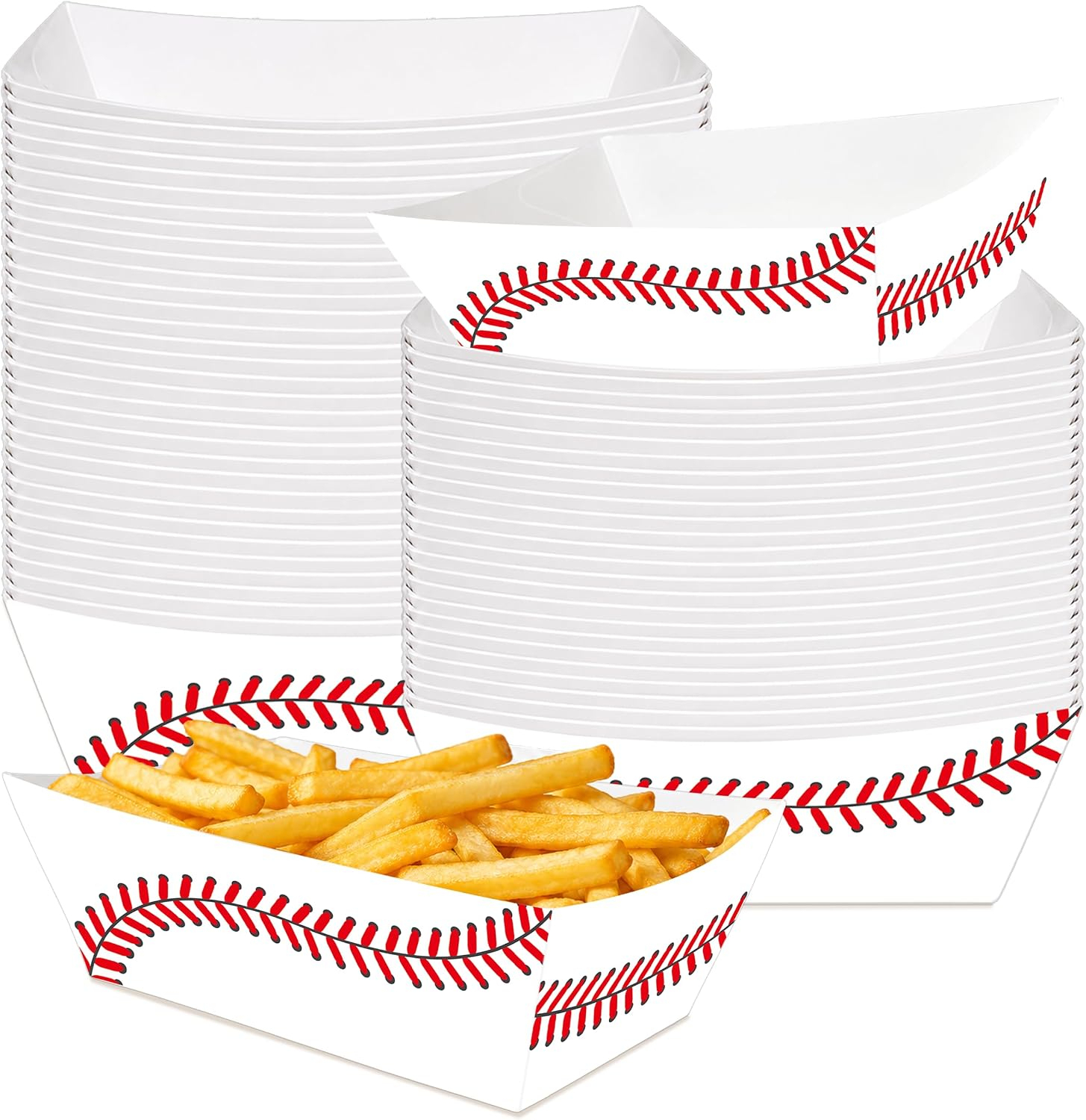 Retro Red & White Striped Paper Popcorn Boats for Movie Nights,Anhui Province Tianle Plastic Co.,Ltd ,Red & White Striped Popcorn Boats | Carnival Food Trays