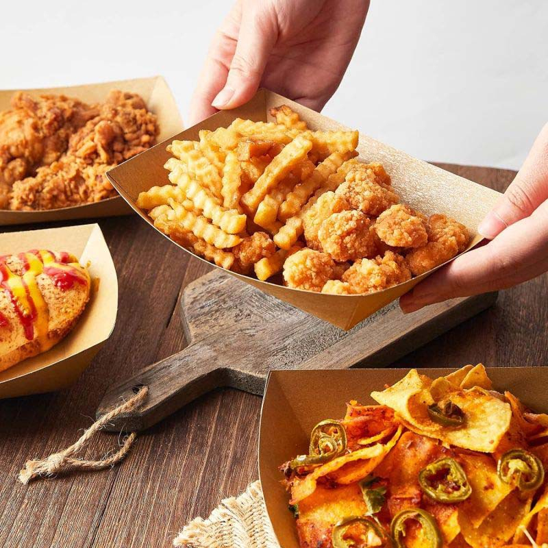 5 lb Extra Large Recyclable Kraft Food Boats for BBQ & Catering,Anhui Province Tianle Plastic Co.,Ltd ,5 lb Extra Large Kraft Food Boats | Recyclable BBQ Trays