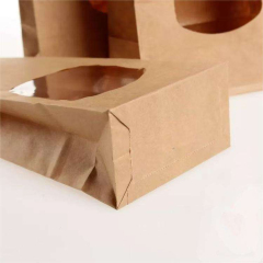 Greaseproof Kraft Bakery Bags with Window & Tin Tie,Anhui Province Tianle Plastic Co.,Ltd ,Wholesale Oil-Resistant Kraft Cookie Bags with Clear Window
