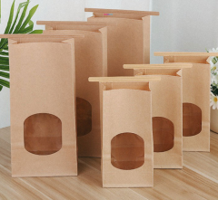 Assorted Size Kraft Bakery Window Bags with Tin Tie,Anhui Province Tianle Plastic Co.,Ltd ,Commercial Kraft Window Bakery Bags in Assorted Sizes