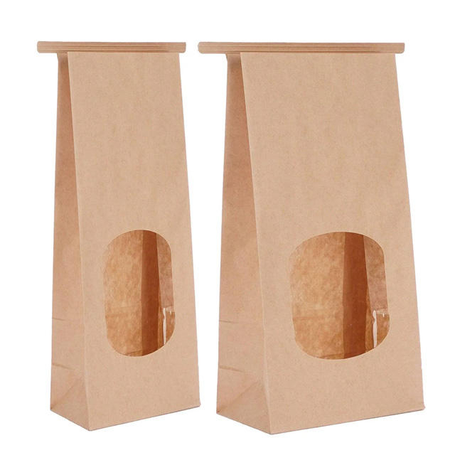 Eco-Friendly Kraft Paper Bakery Bags with Clear Window,Anhui Province Tianle Plastic Co.,Ltd ,Sustainable Eco-Friendly Kraft Bakery Bags Wholesale
