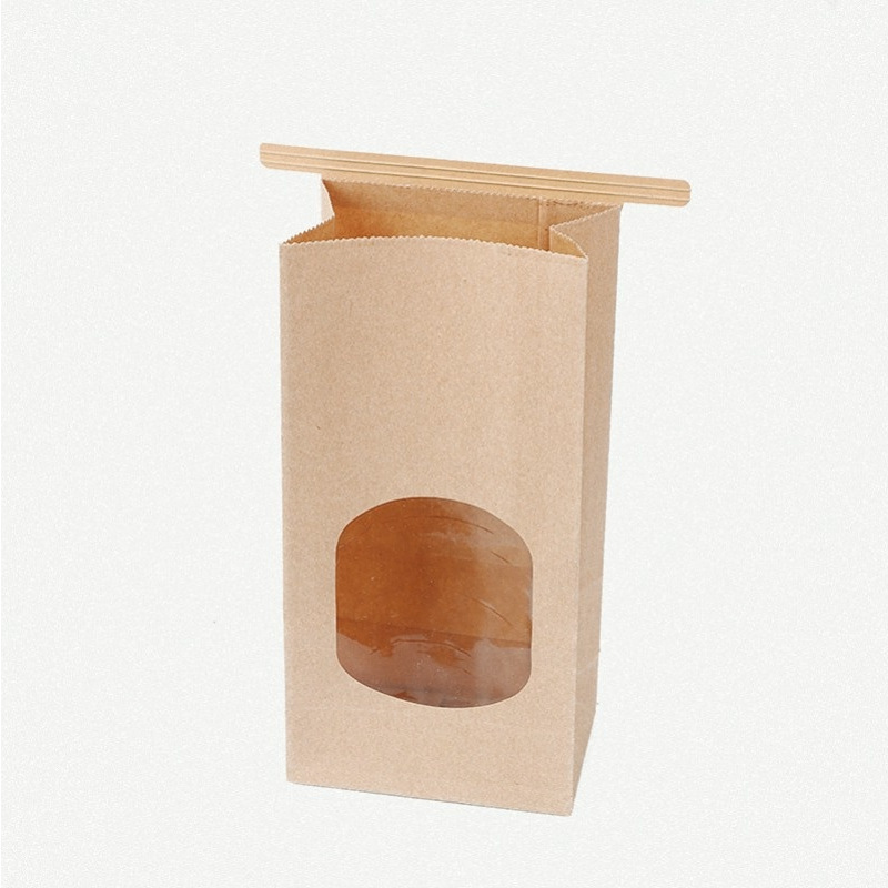 Multi-Purpose Kraft Paper Food Bags with Window,Anhui Province Tianle Plastic Co.,Ltd ,Airtight Kraft Window Bags for Coffee, Snacks & Bakery