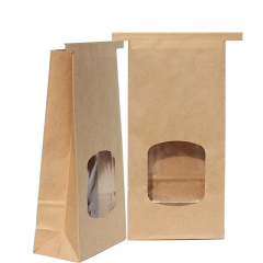Multi-Purpose Kraft Paper Food Bags with Window,Anhui Province Tianle Plastic Co.,Ltd ,Airtight Kraft Window Bags for Coffee, Snacks & Bakery