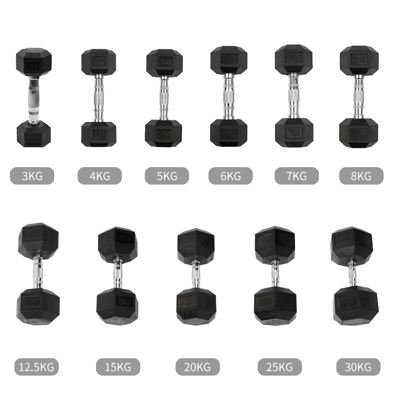 Unisex Black Rubber Cast iron hexagon dumbbell,MY SHOP,Unisex Black Rubber Cast iron hexagon dumbbell
