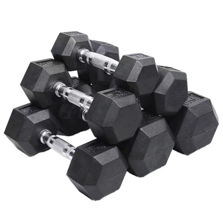 Unisex Black Rubber Cast iron hexagon dumbbell,MY SHOP,Unisex Black Rubber Cast iron hexagon dumbbell