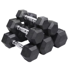 Unisex Black Rubber Cast iron hexagon dumbbell,MY SHOP,Unisex Black Rubber Cast iron hexagon dumbbell
