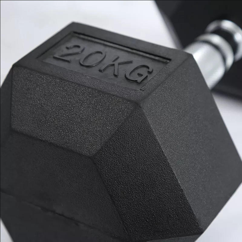 Unisex Black Rubber Cast iron hexagon dumbbell,MY SHOP,Unisex Black Rubber Cast iron hexagon dumbbell