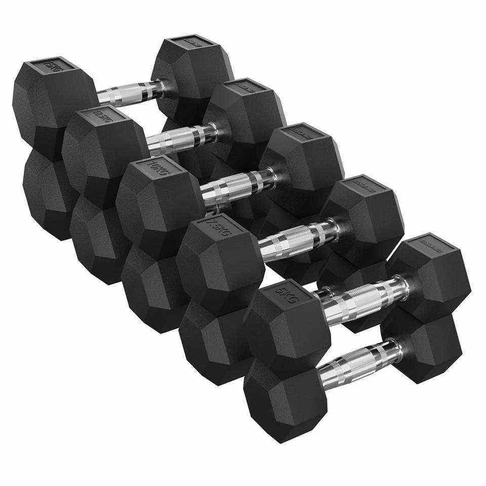 Unisex Black Rubber Cast iron hexagon dumbbell,MY SHOP,Unisex Black Rubber Cast iron hexagon dumbbell