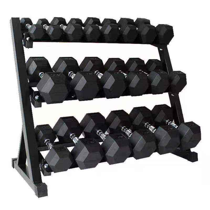 Unisex Black Rubber Cast iron hexagon dumbbell,MY SHOP,Unisex Black Rubber Cast iron hexagon dumbbell