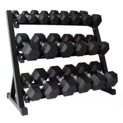 Unisex Black Rubber Cast iron hexagon dumbbell,MY SHOP,Unisex Black Rubber Cast iron hexagon dumbbell