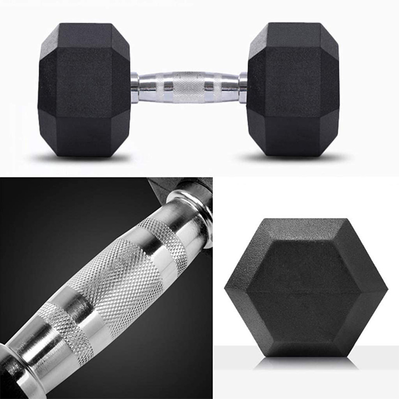 Unisex Black Rubber Cast iron hexagon dumbbell,MY SHOP,Unisex Black Rubber Cast iron hexagon dumbbell